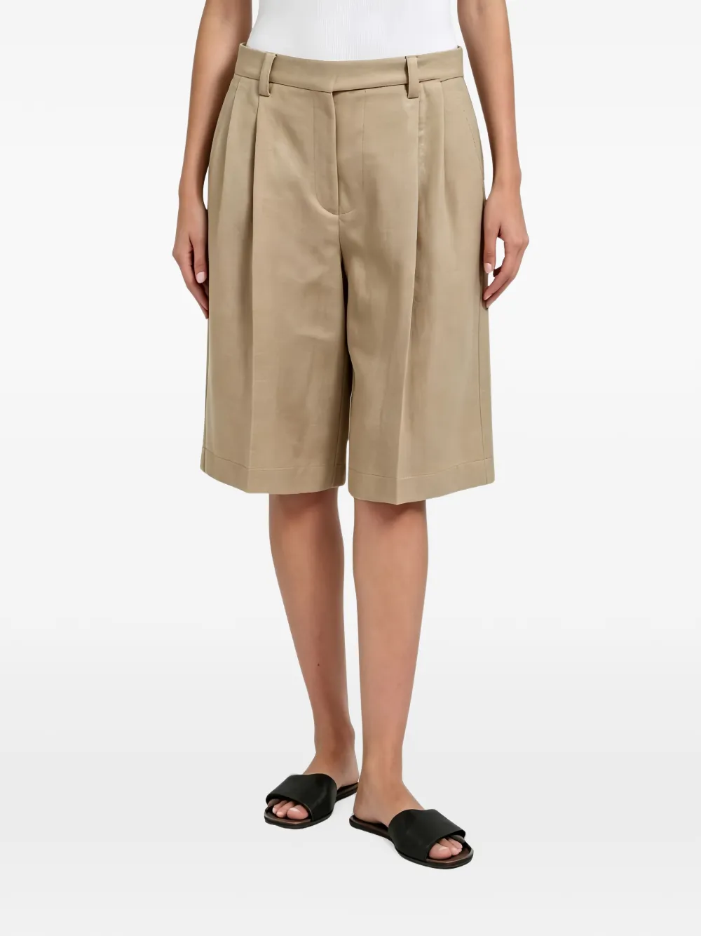 Brunello Cucinelli pleated linen shorts - Tons neutres Brunello Cucinelli pleated linen shorts - Tons neutres