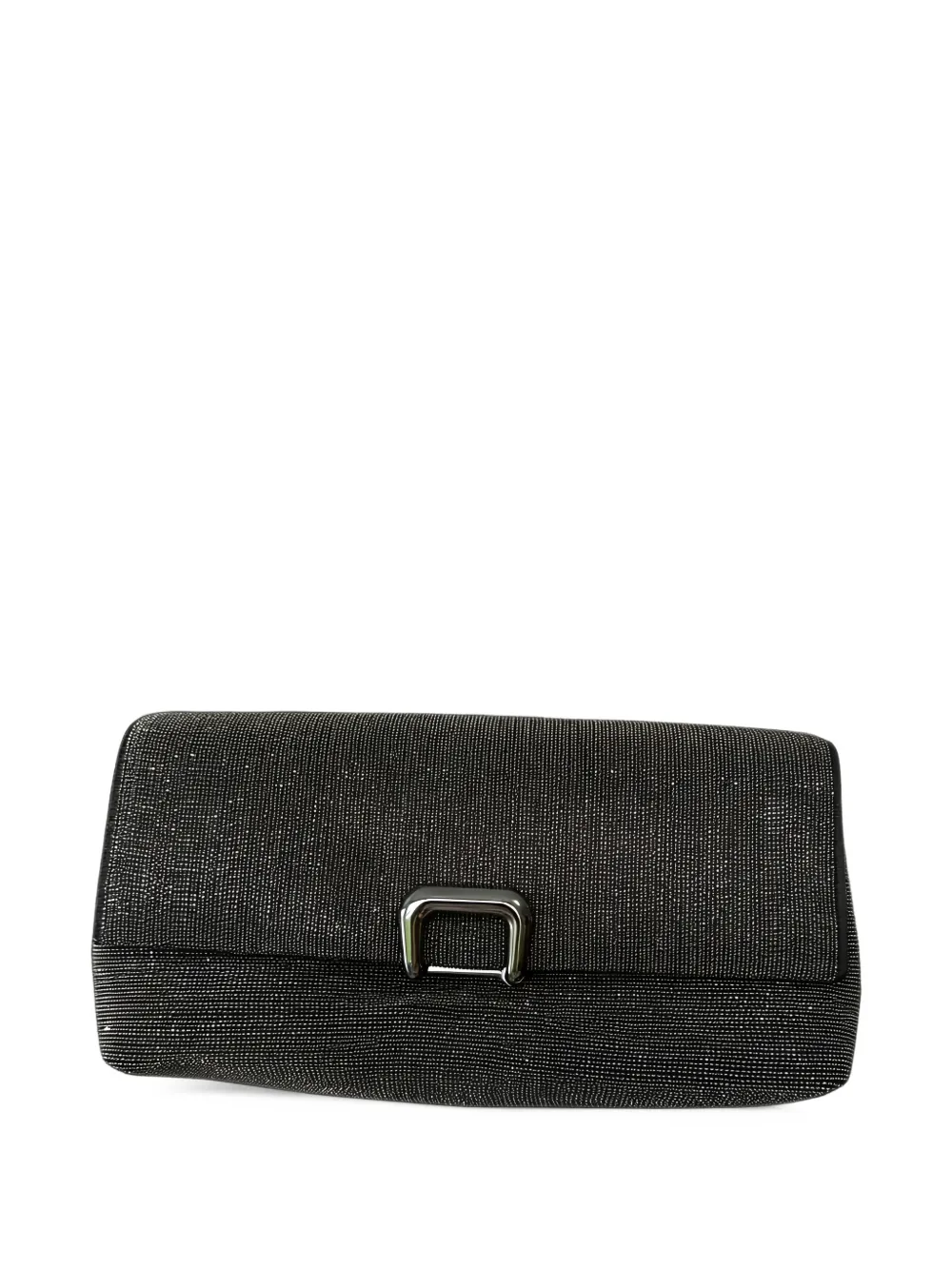 Brunello Cucinelli monili-embellished leather-trim clutch bag - Schwarz