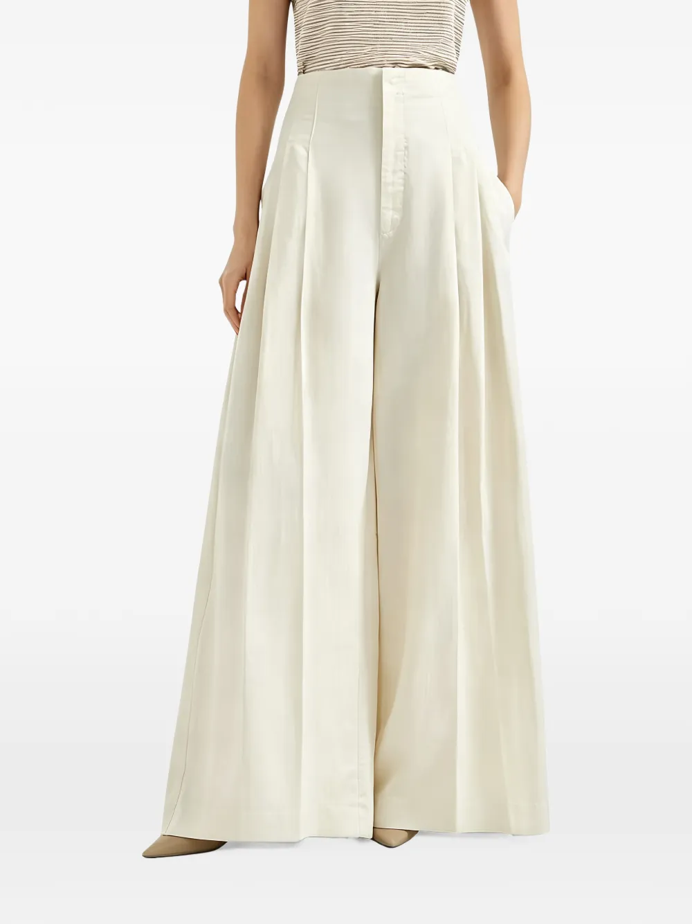 Brunello Cucinelli pleated-detail palazzo pants - Toni neutri