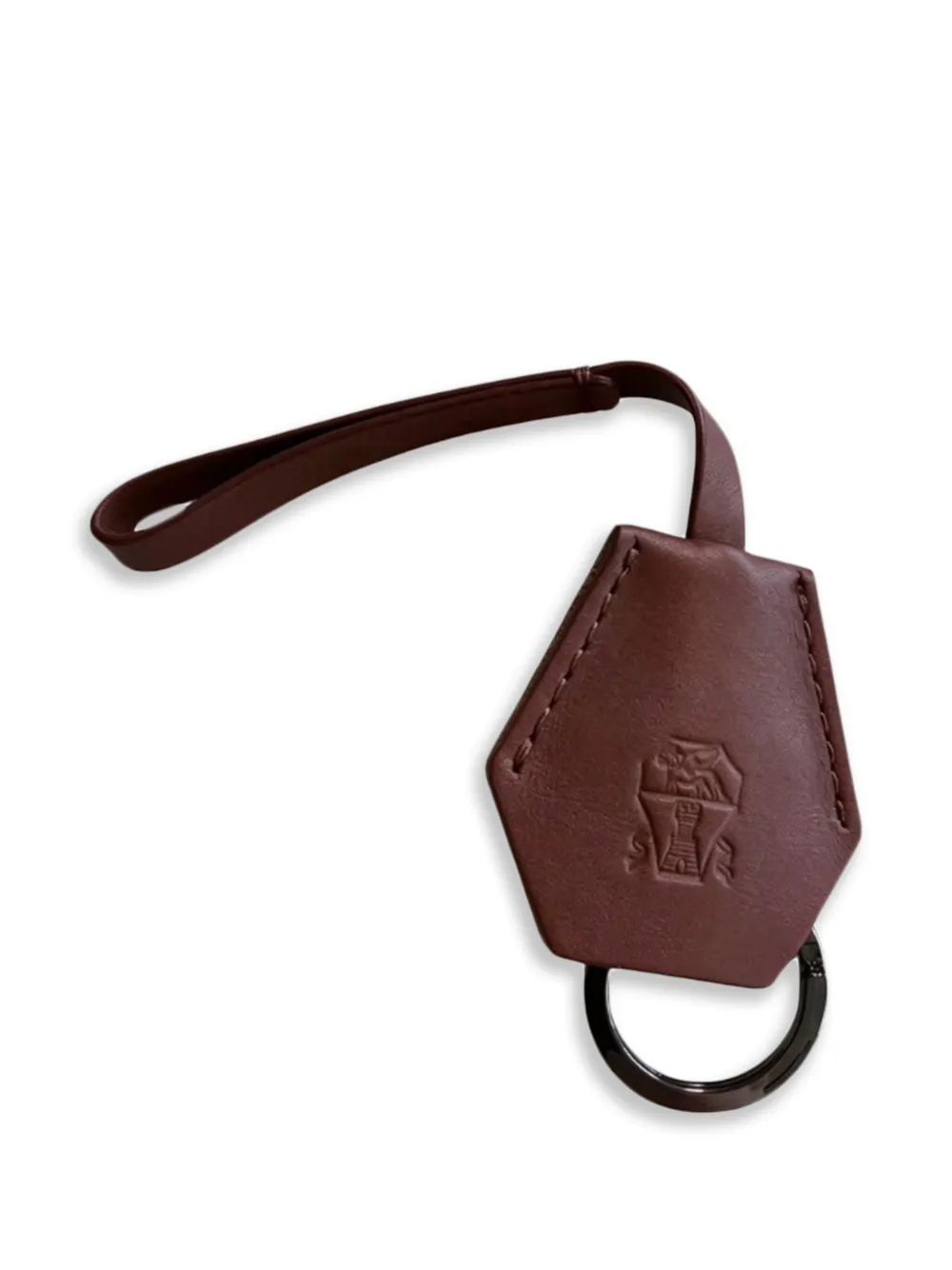 Brunello Cucinelli Sleutelhanger met logo-reliëf Bruin