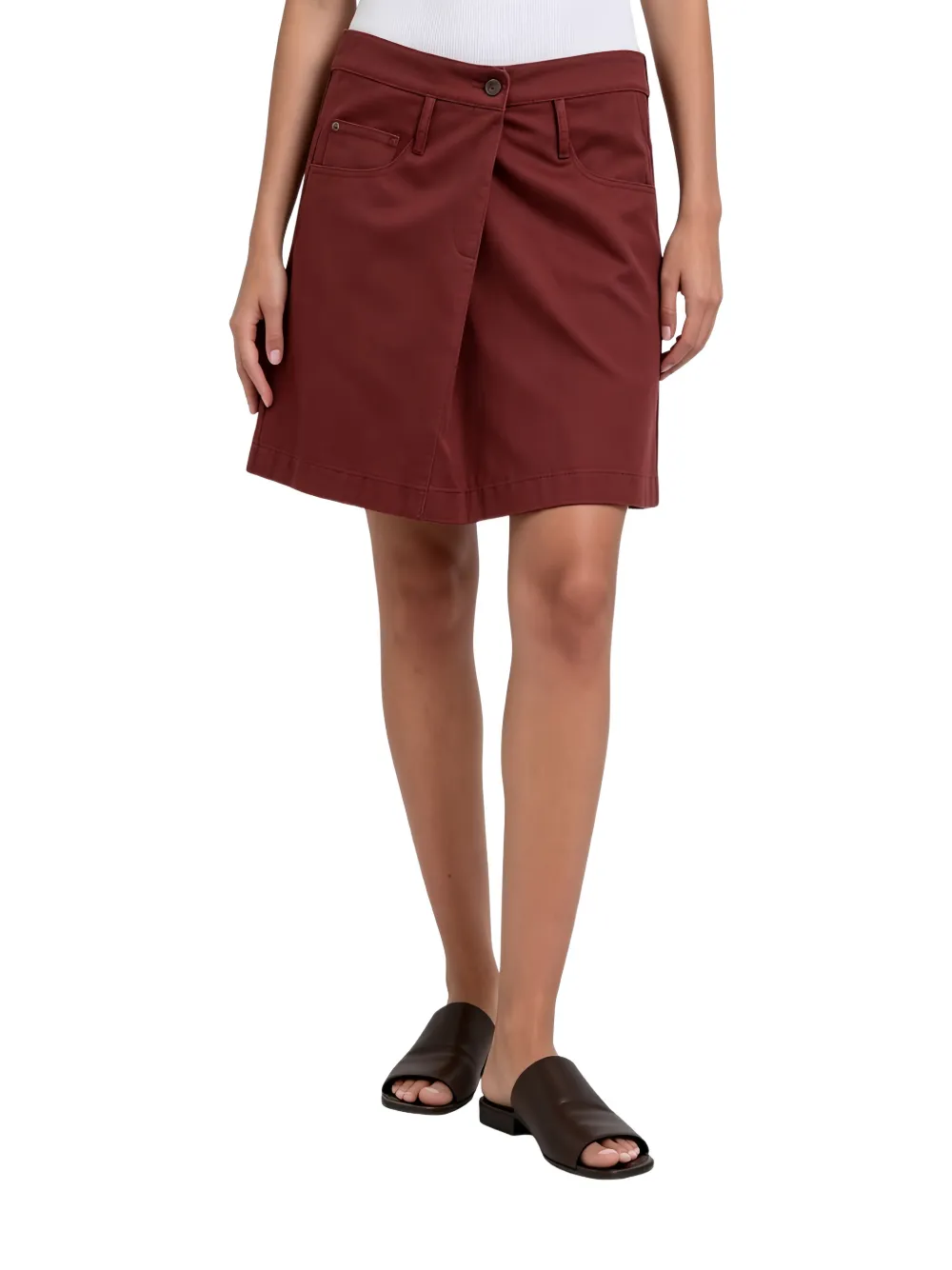 Brunello Cucinelli Rok met gewikkelde voorkant Rood