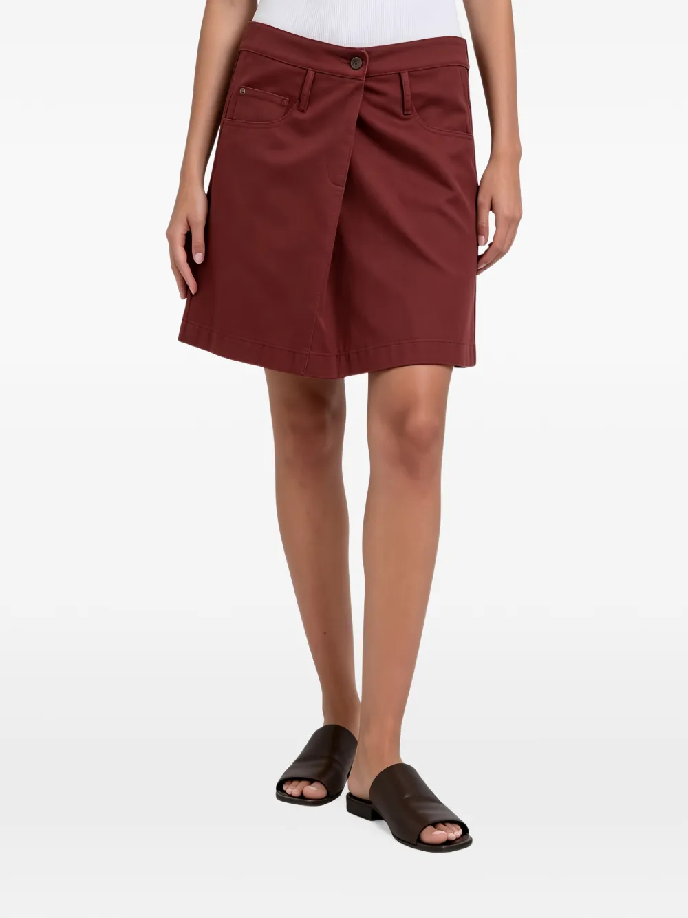 Brunello Cucinelli wrap-front skirt - Rouge
