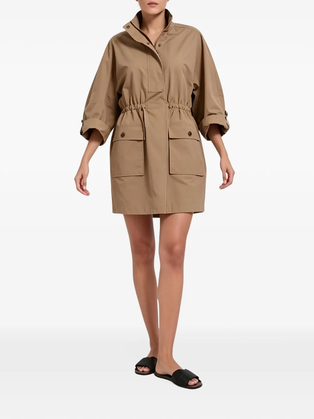 Brunello Cucinelli drawstring mini dress - Marron Brunello Cucinelli drawstring mini dress - Marron