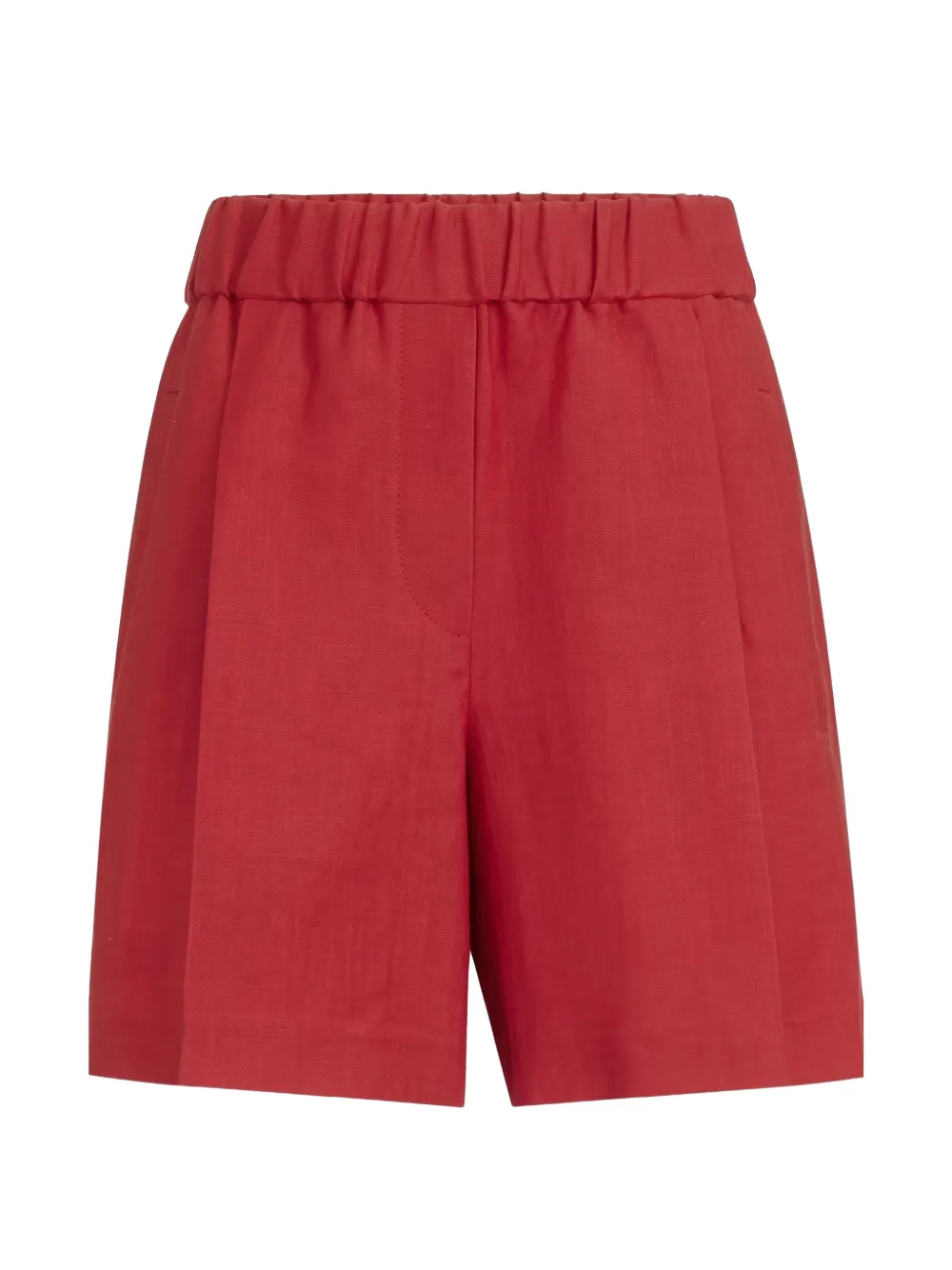 Brunello Cucinelli pleated elasticated-waist shorts - Rosso