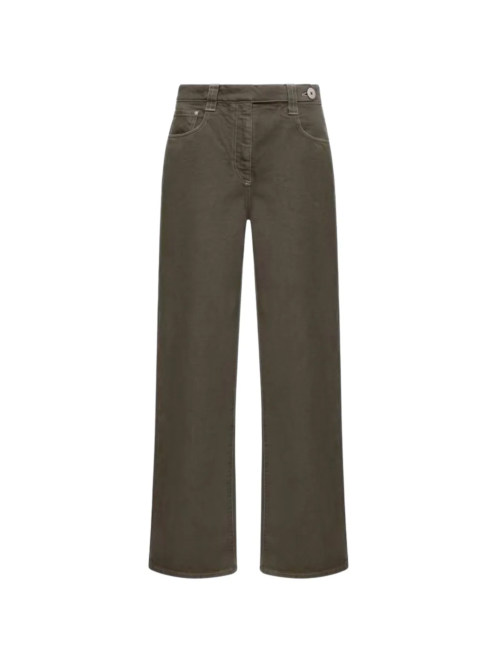 Brunello Cucinelli contrast-stitch trousers Groen