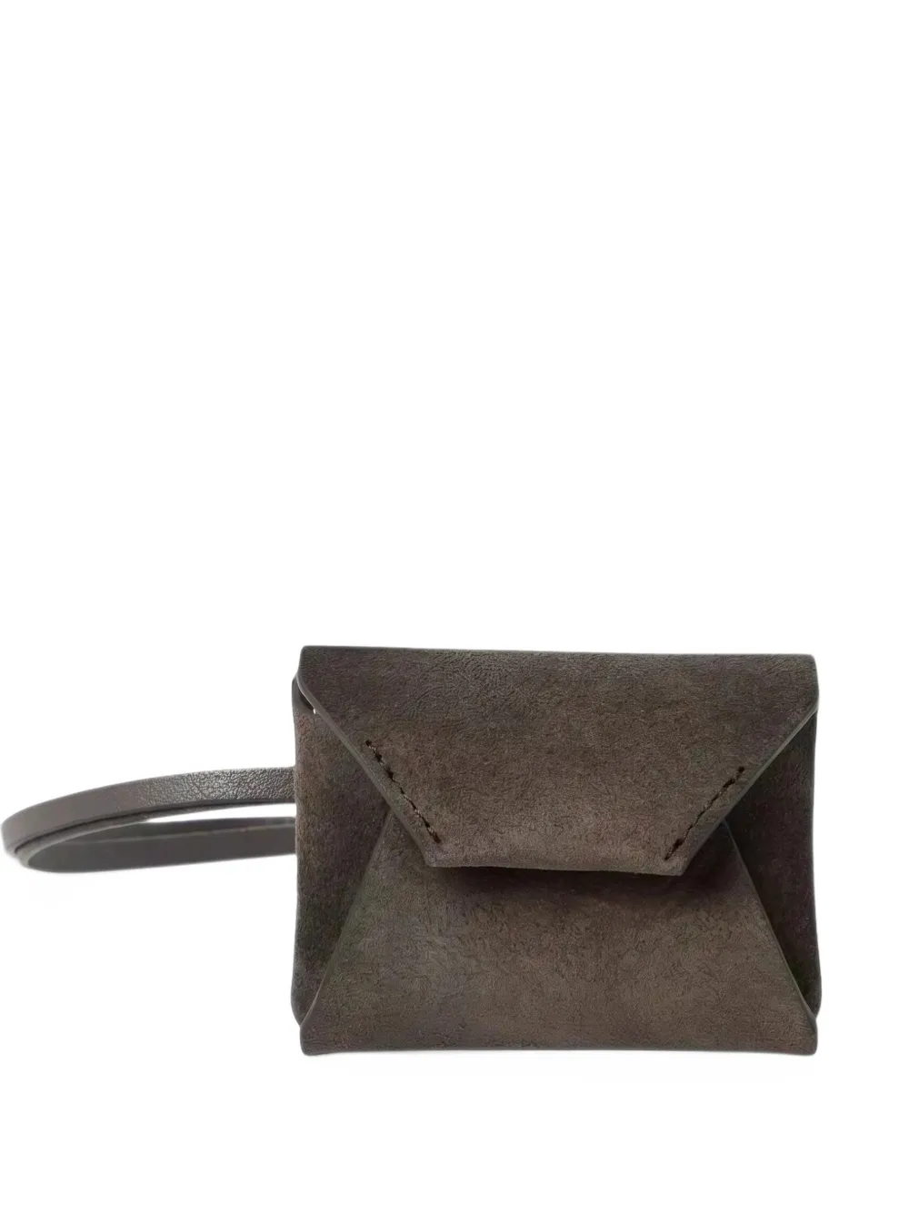 Brunello Cucinelli Suède clutch met polsband Bruin