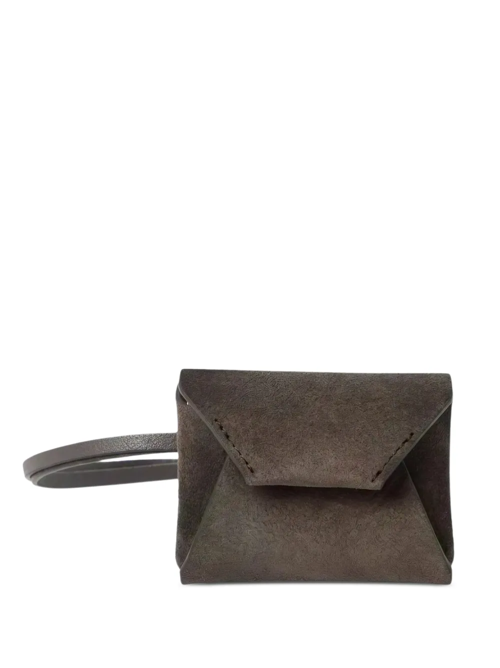 Brunello Cucinelli suede wristlet clutch bag - Marrone