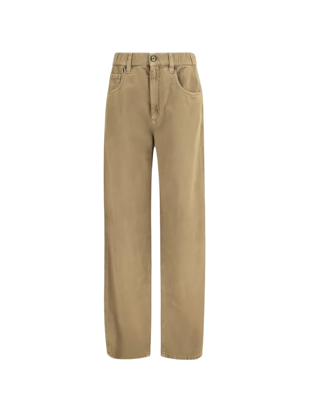 Brunello Cucinelli Elasticated Straight-leg Trousers In Nude