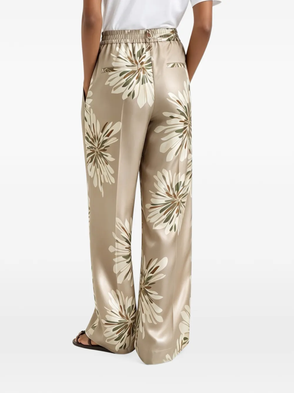 Brunello Cucinelli Broek met bloemenprint Beige