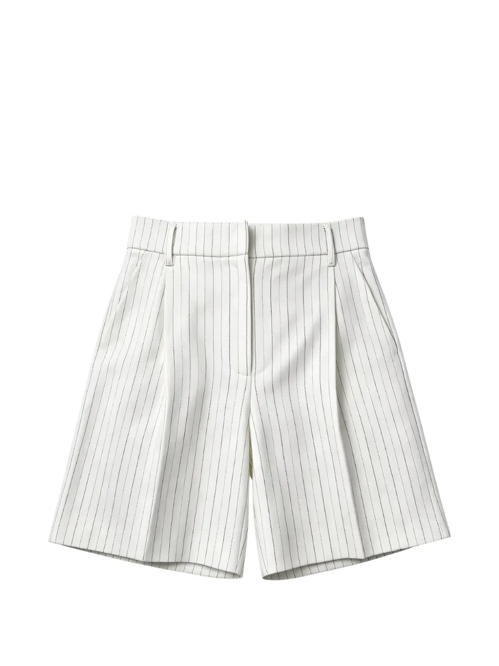 Brunello Cucinelli pinstripe-print pleated tailored shorts - Blanc Brunello Cucinelli pinstripe-print pleated tailored shorts - Blanc