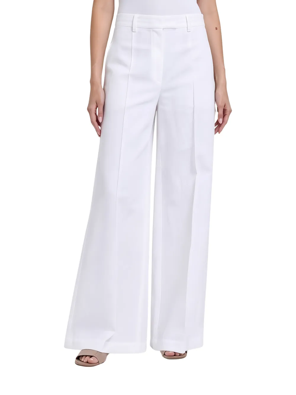 Brunello Cucinelli Pantalon met wijde pijpen Wit
