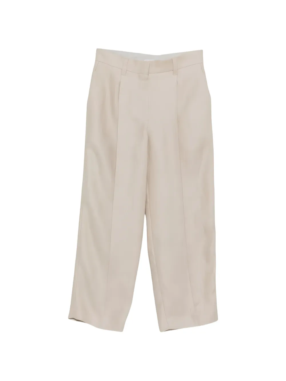 Brunello Cucinelli pleated-detail linen trousers - Tons neutres