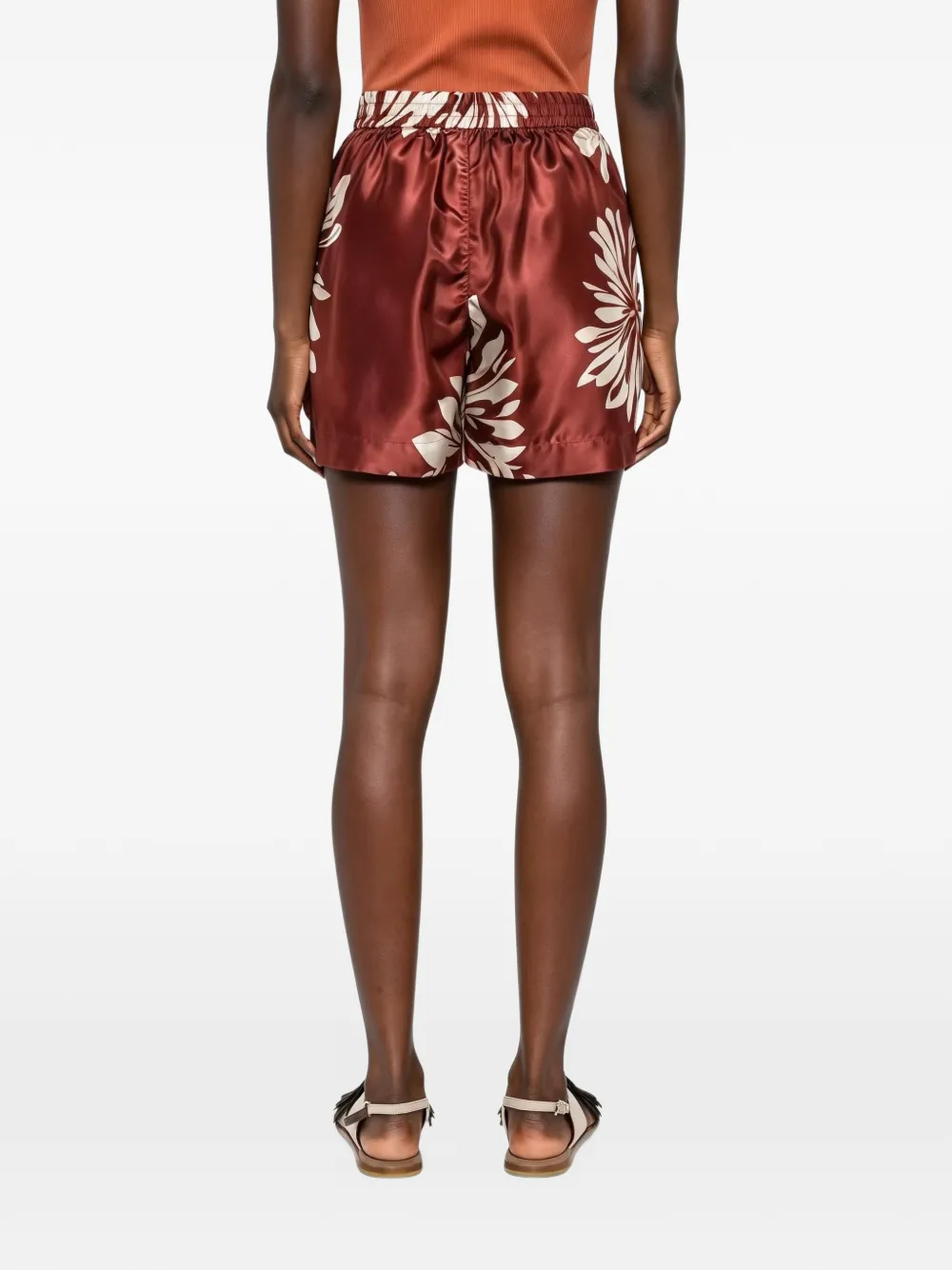 Brunello Cucinelli floral-print silk shorts Rood