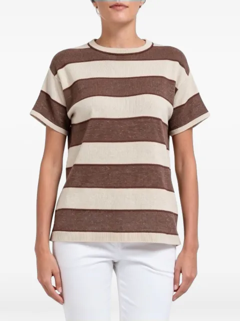 Brunello Cucinelli striped short-sleeve sweater