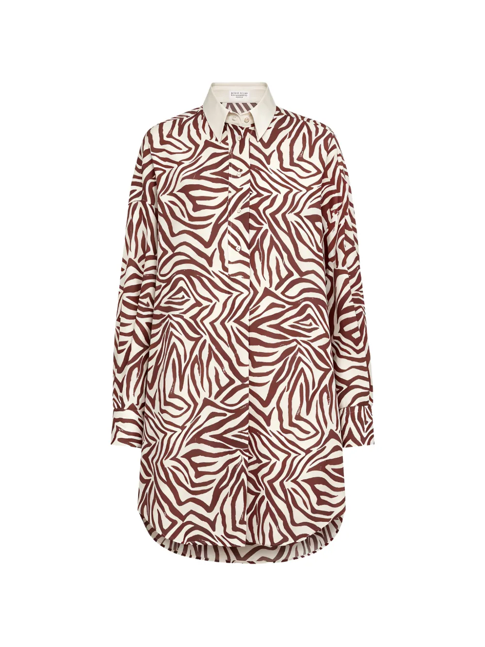 Brunello Cucinelli zebra-print shirt mini dress - Tons neutres Brunello Cucinelli zebra-print shirt mini dress - Tons neutres