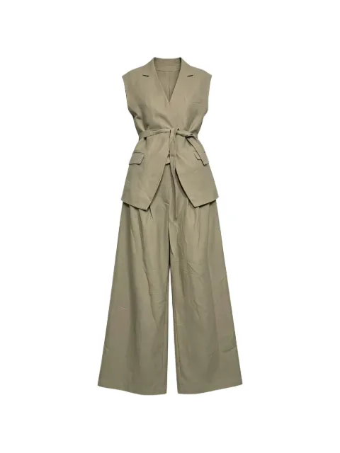 Brunello Cucinelli tie-fastening waistcoat and palazzo pants