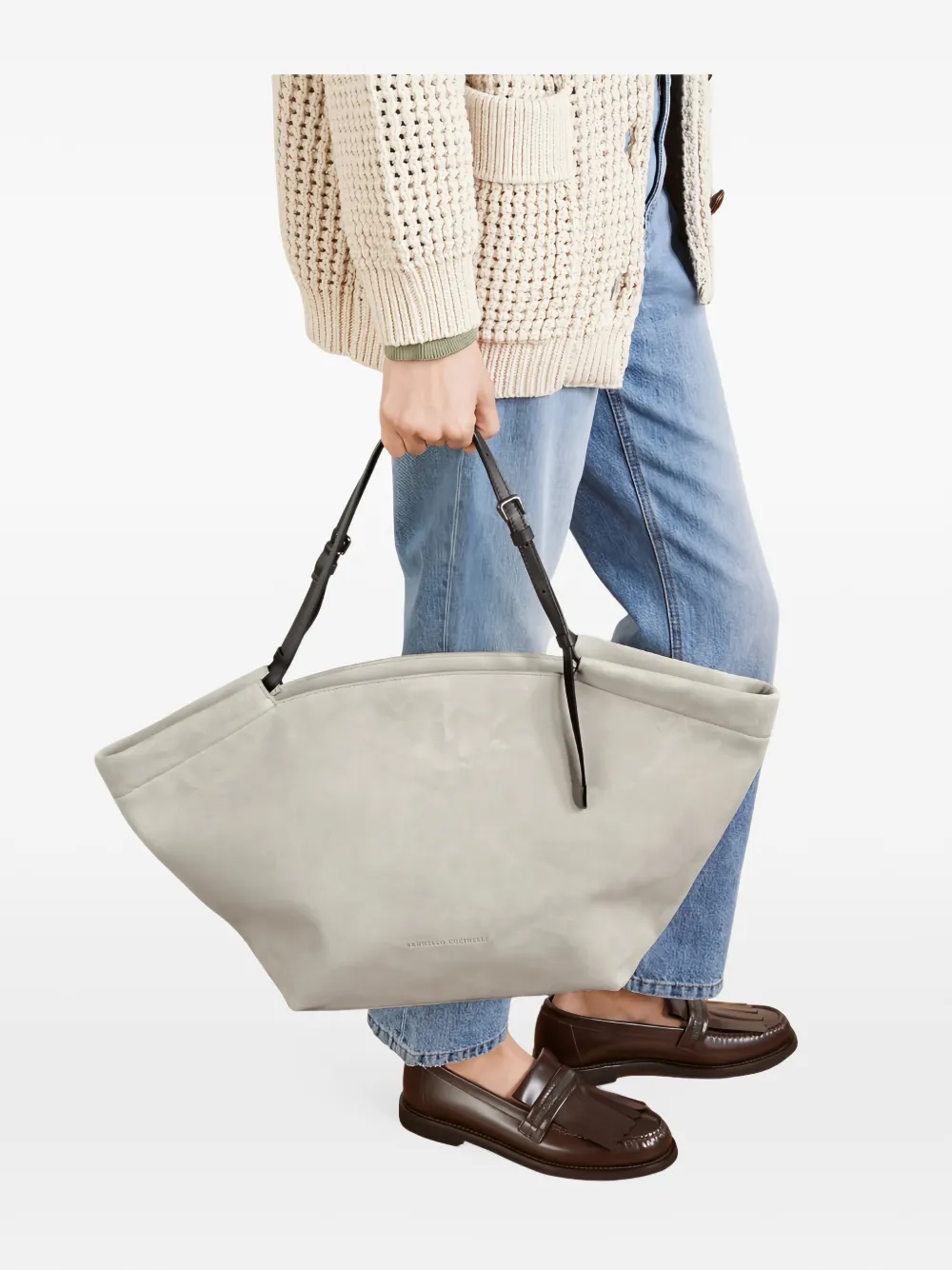 Brunello Cucinelli Suède shopper Grijs