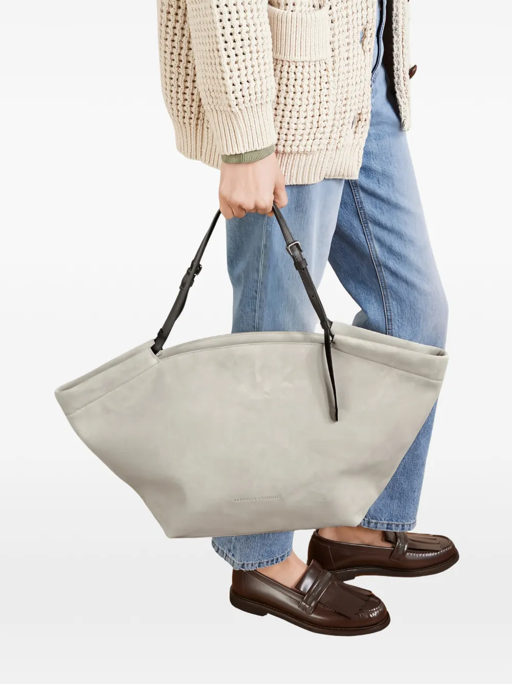 Brunello Cucinelli suede tote bag - Grey