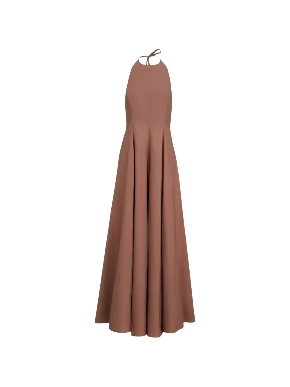 Brunello Cucinelli pleated halterneck maxi dress - Marron Brunello Cucinelli pleated halterneck maxi dress - Marron