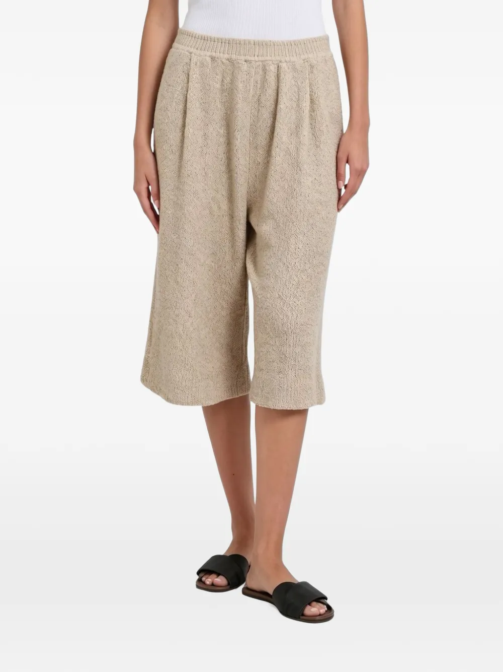 Brunello Cucinelli pleated elasticated-waistband shorts - Toni neutri