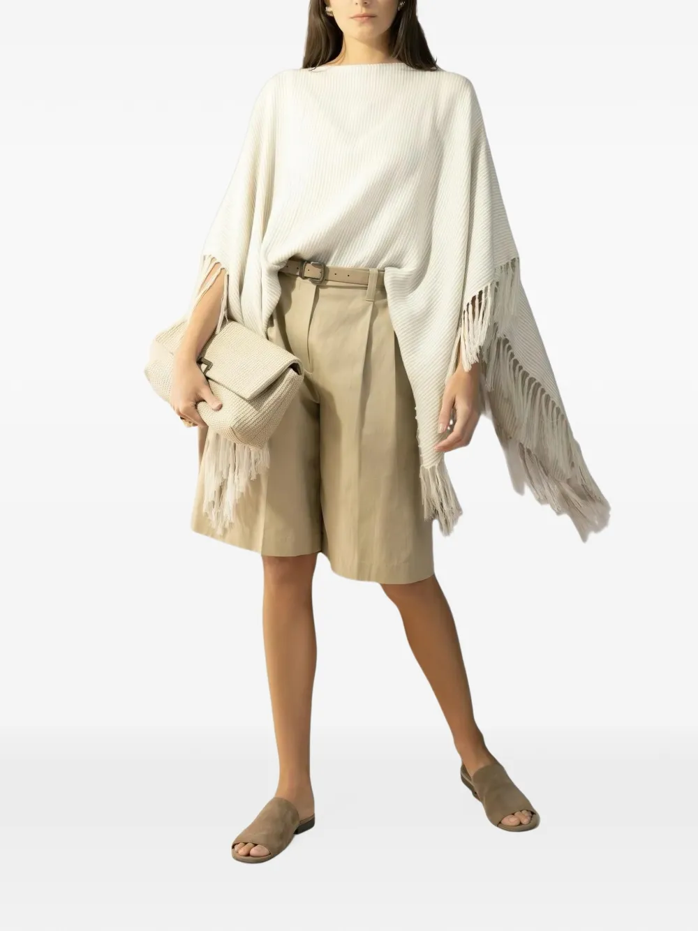Brunello Cucinelli pleated wide-leg shorts Beige