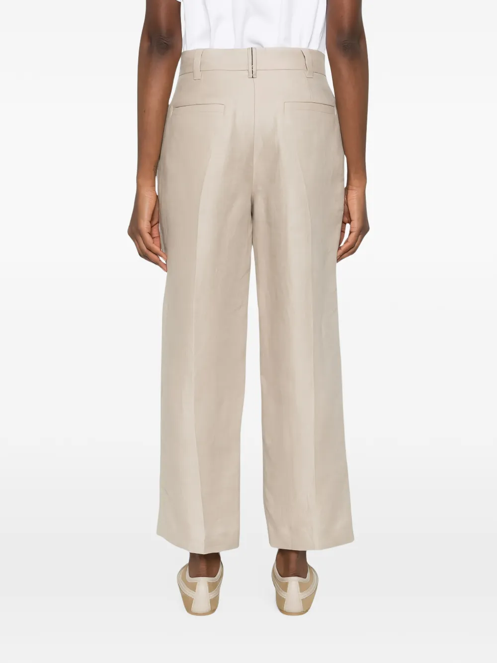 Brunello Cucinelli pleated linen trousers Beige