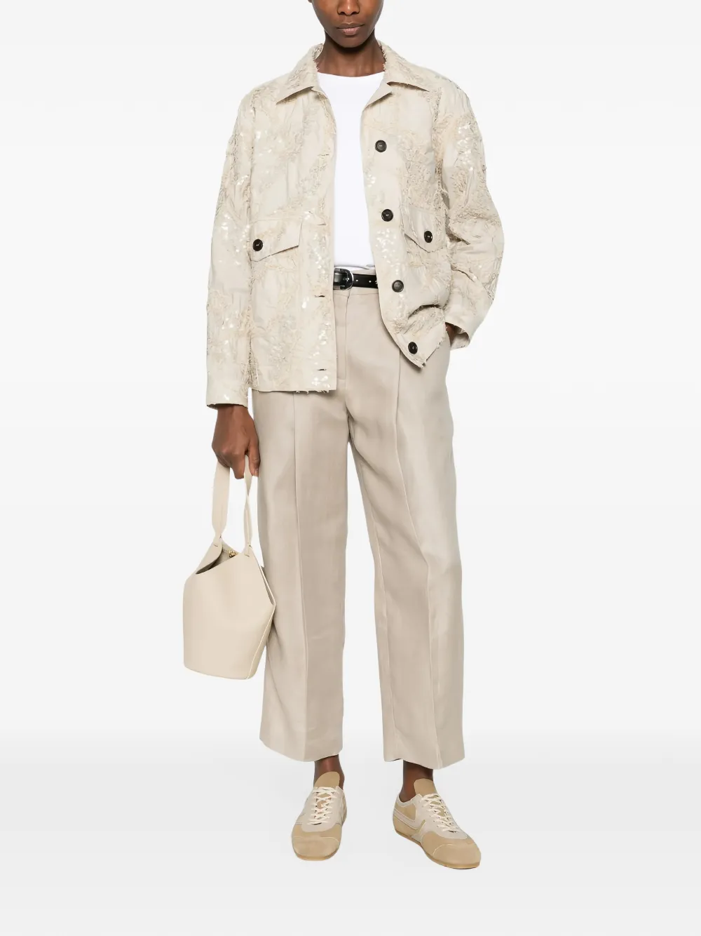 Brunello Cucinelli pleated linen trousers Beige