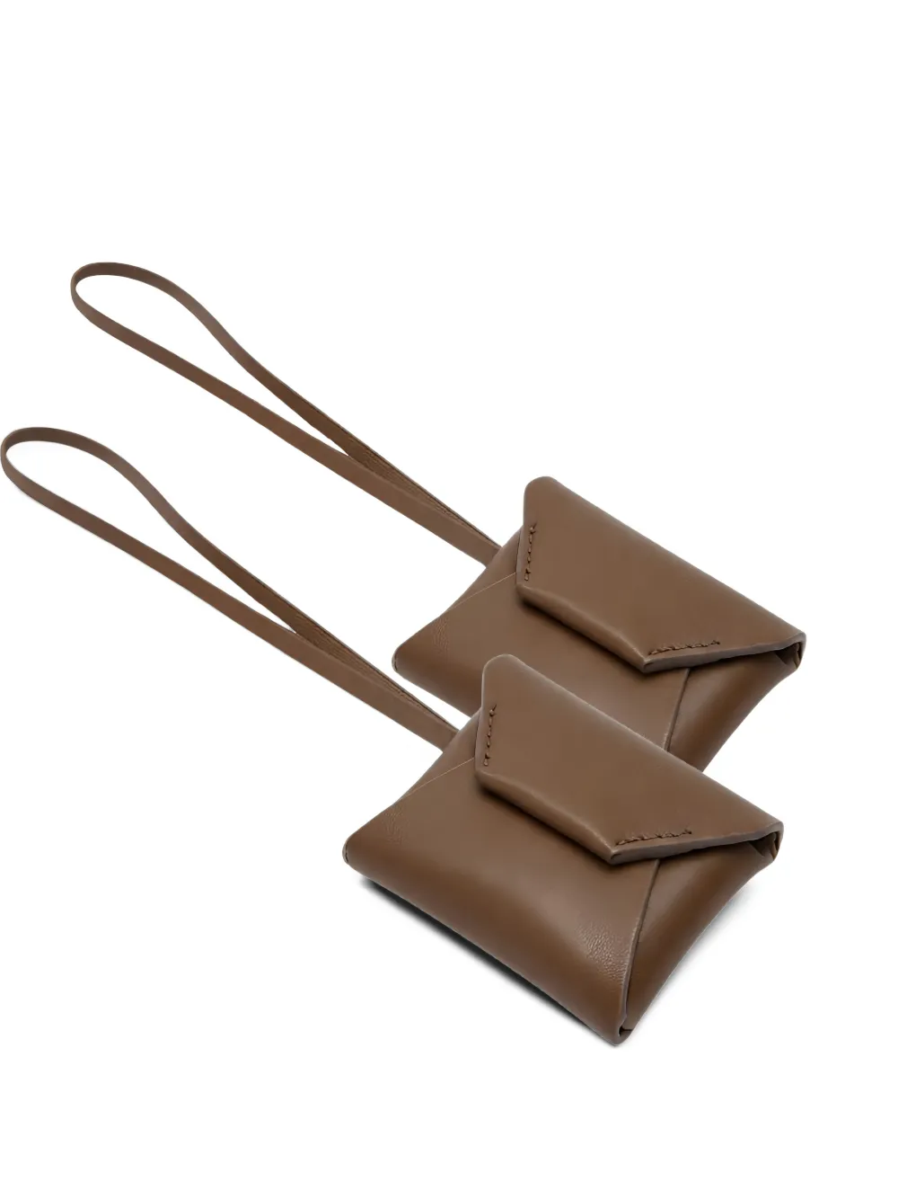 Brunello Cucinelli Tassenbedel met kalfsleren envelop Bruin