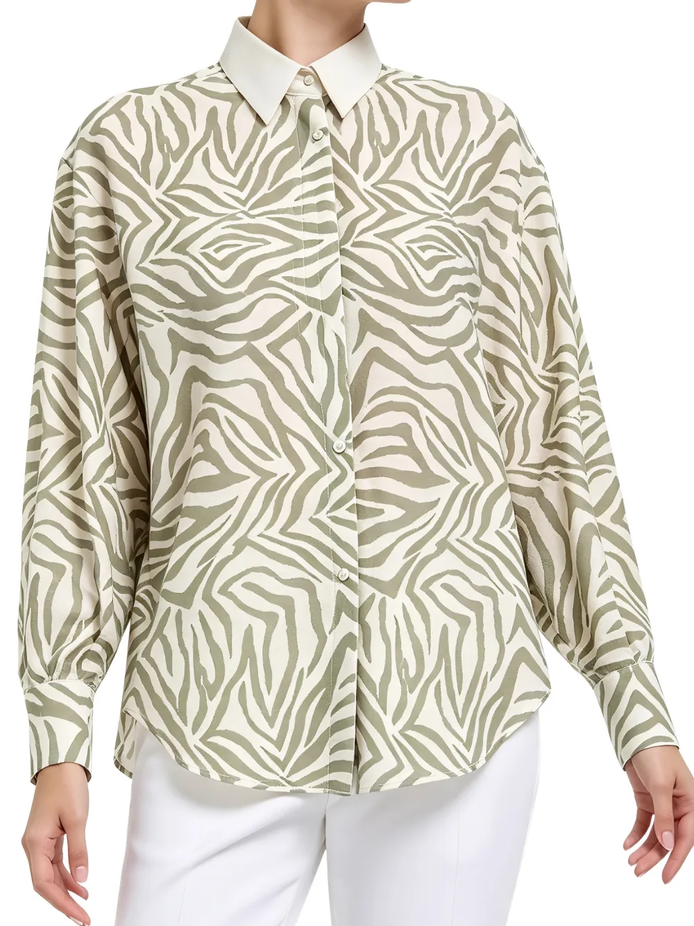 Brunello Cucinelli zebra-print shirt Beige