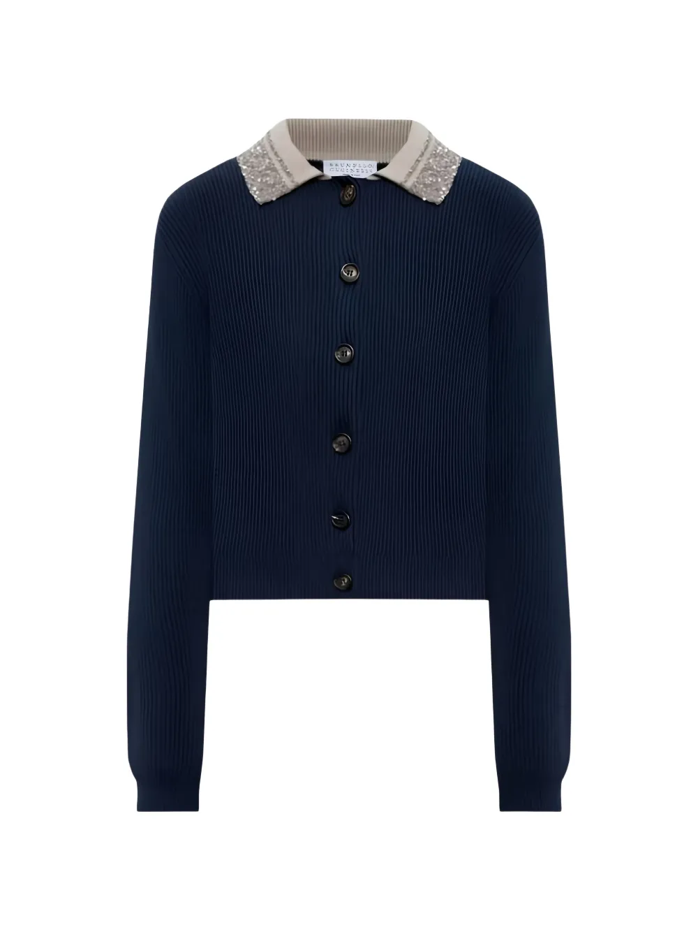 Brunello Cucinelli sequin-embellished ribbed cardigan - Bleu Brunello Cucinelli sequin-embellished ribbed cardigan - Bleu