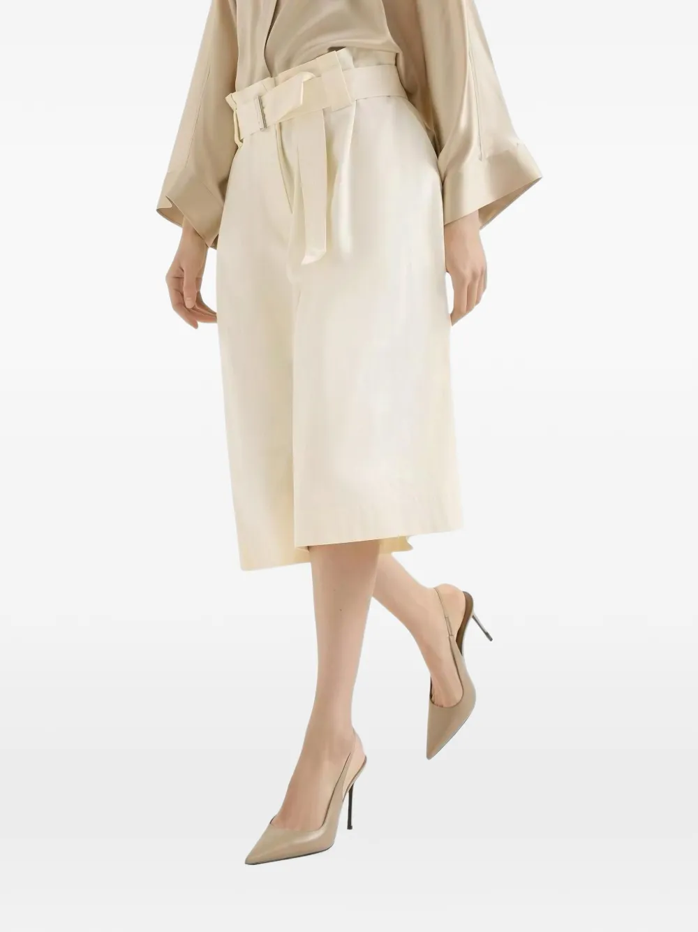 Brunello Cucinelli belted pleated trousers Beige