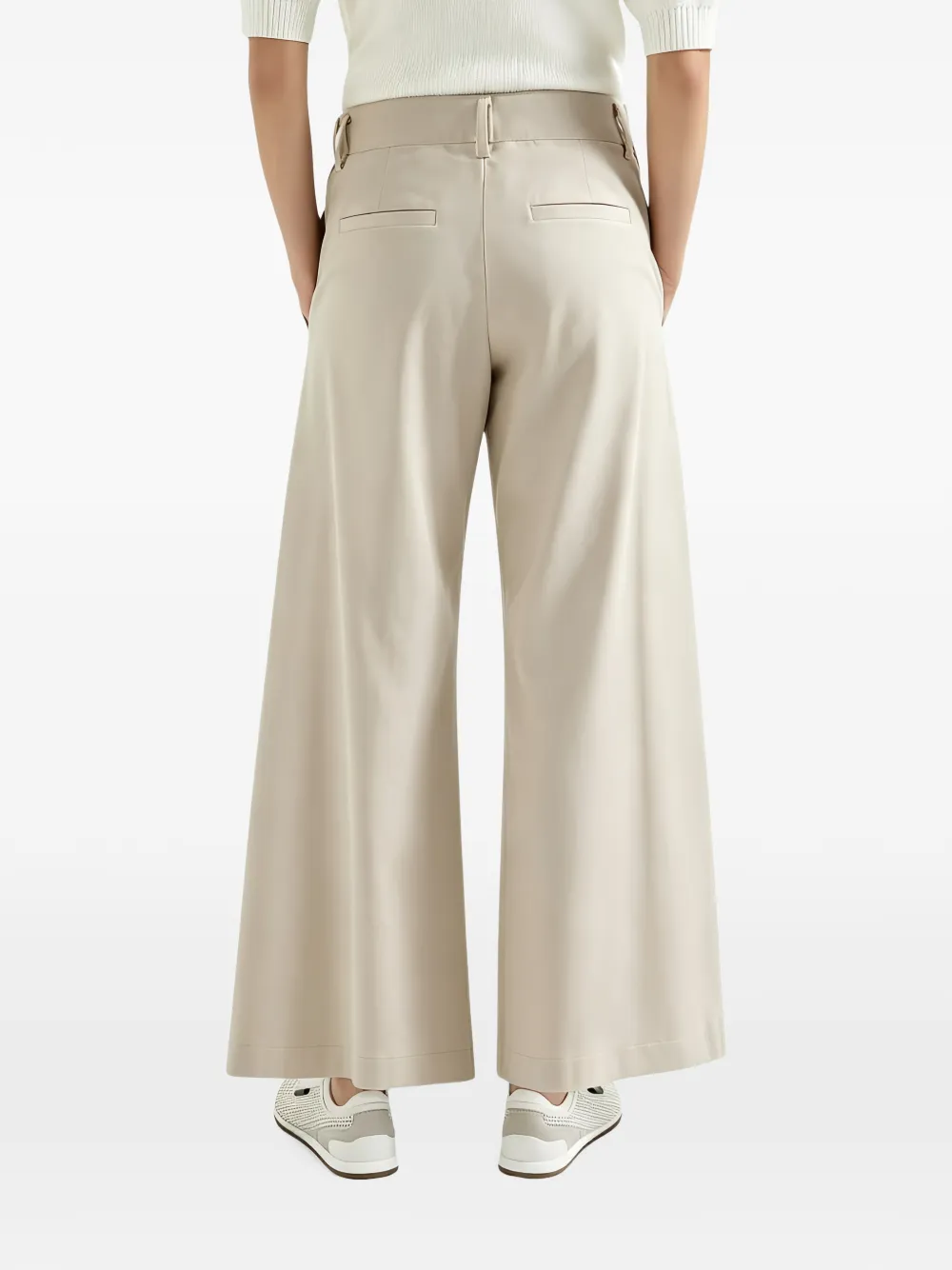 Brunello Cucinelli Geplooide palazzobroek met trekkoord Beige