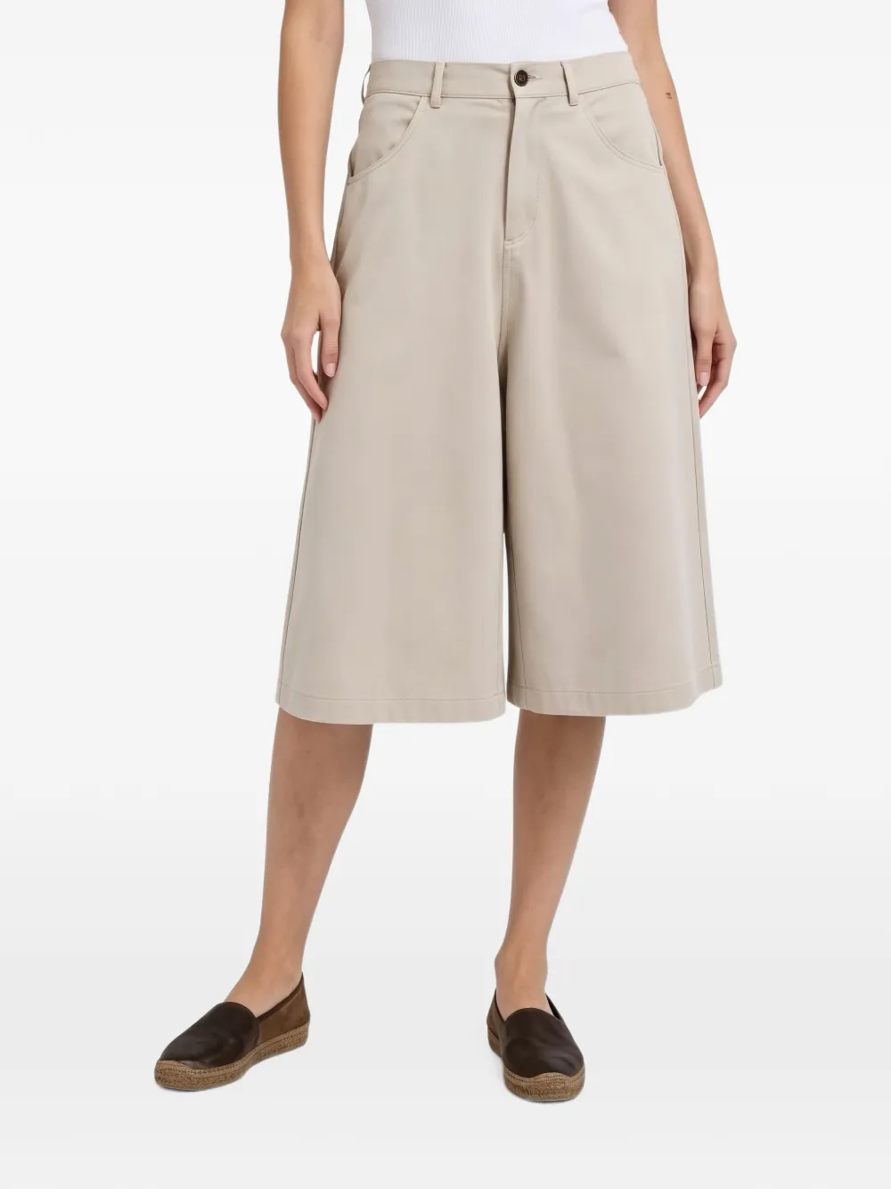 Brunello Cucinelli wide-leg cropped trousers - Neutrals