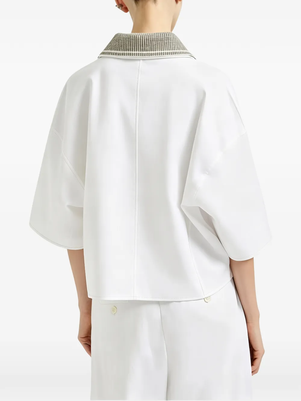 Brunello Cucinelli Polotop met monili-afwerking Wit