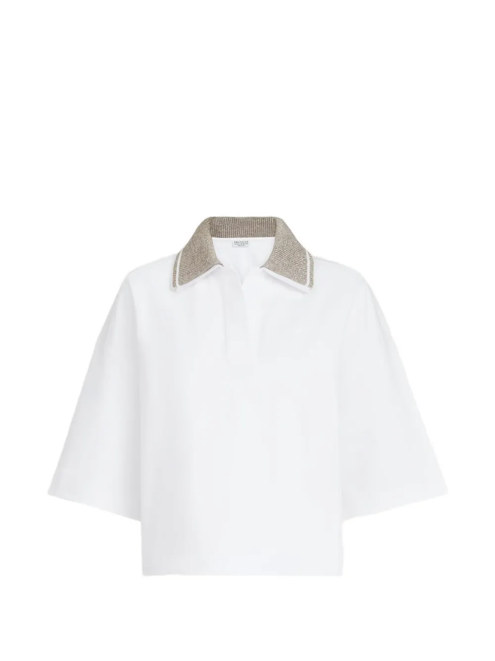Brunello Cucinelli monili-trim polo top - Bianco