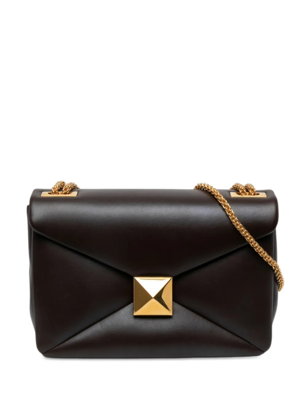 Valentino Garavani Pre-Owned 2018-2026 Nappa One Stud Chain crossbody bag - Braun