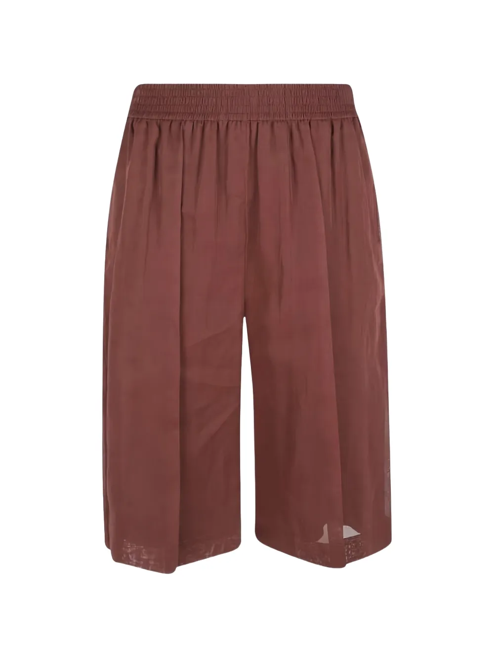 Brunello Cucinelli elasticated-waistband wide-leg short - Marron