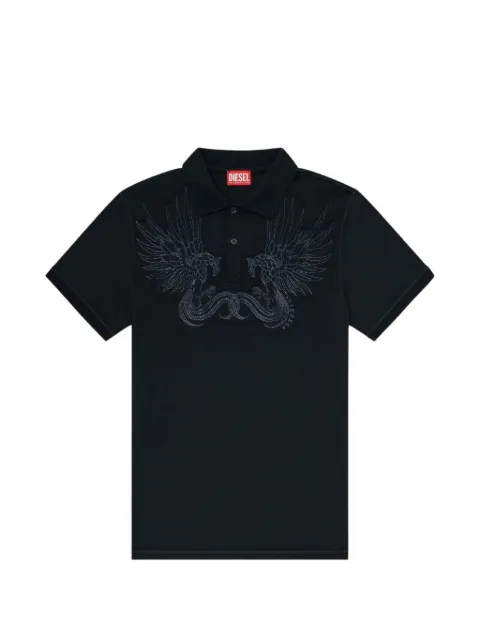 Diesel cotton polo with embroidered-patch
