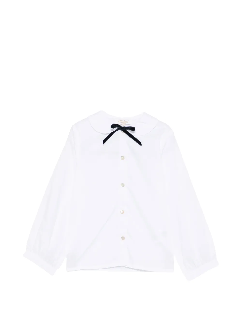 KIDIWI velvet-bow Peter Pan-collar shirt - Weiß