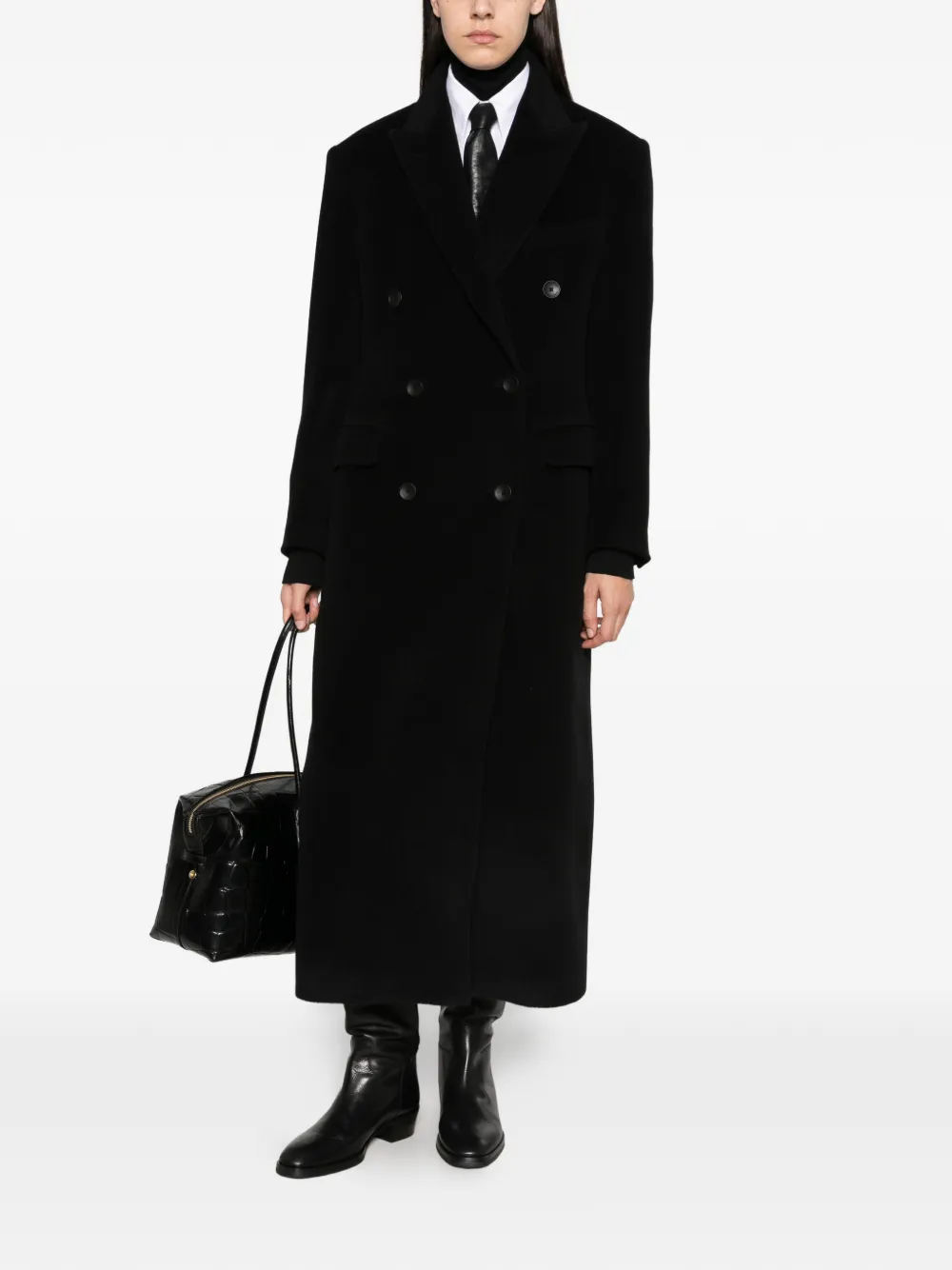 Tagliatore Caitlyn double-breasted peak-lapel coat Zwart