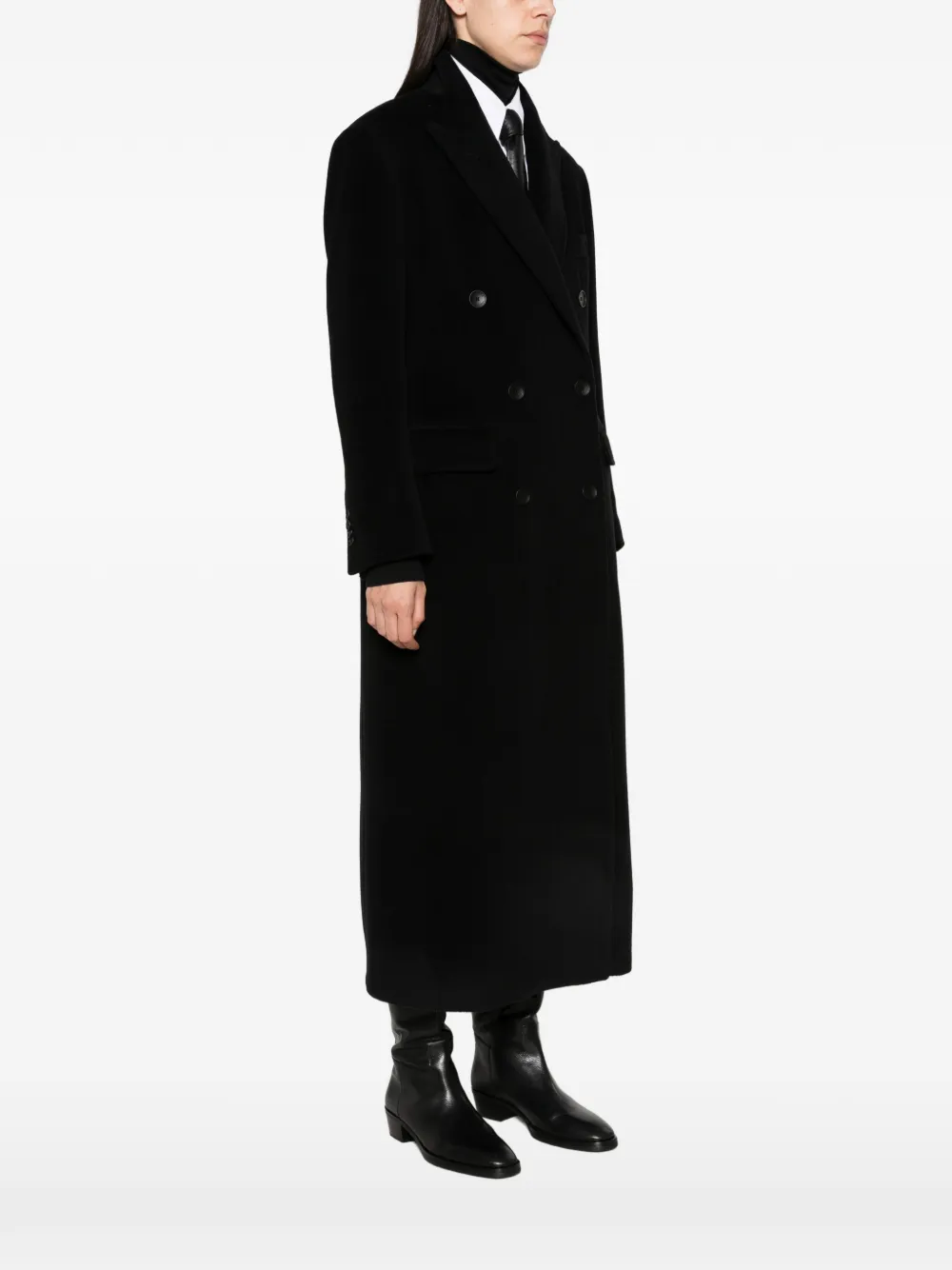 Tagliatore Caitlyn double-breasted peak-lapel coat Zwart