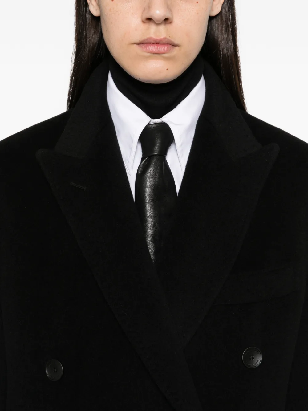 Tagliatore Caitlyn double-breasted peak-lapel coat Zwart