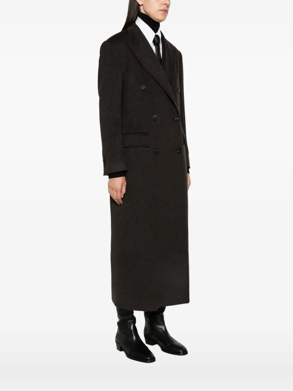 Tagliatore Caitlyn double-breasted peaked-lapel coat Bruin