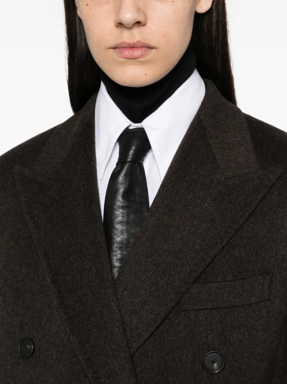 Tagliatore Caitlyn double-breasted peaked-lapel coat Bruin