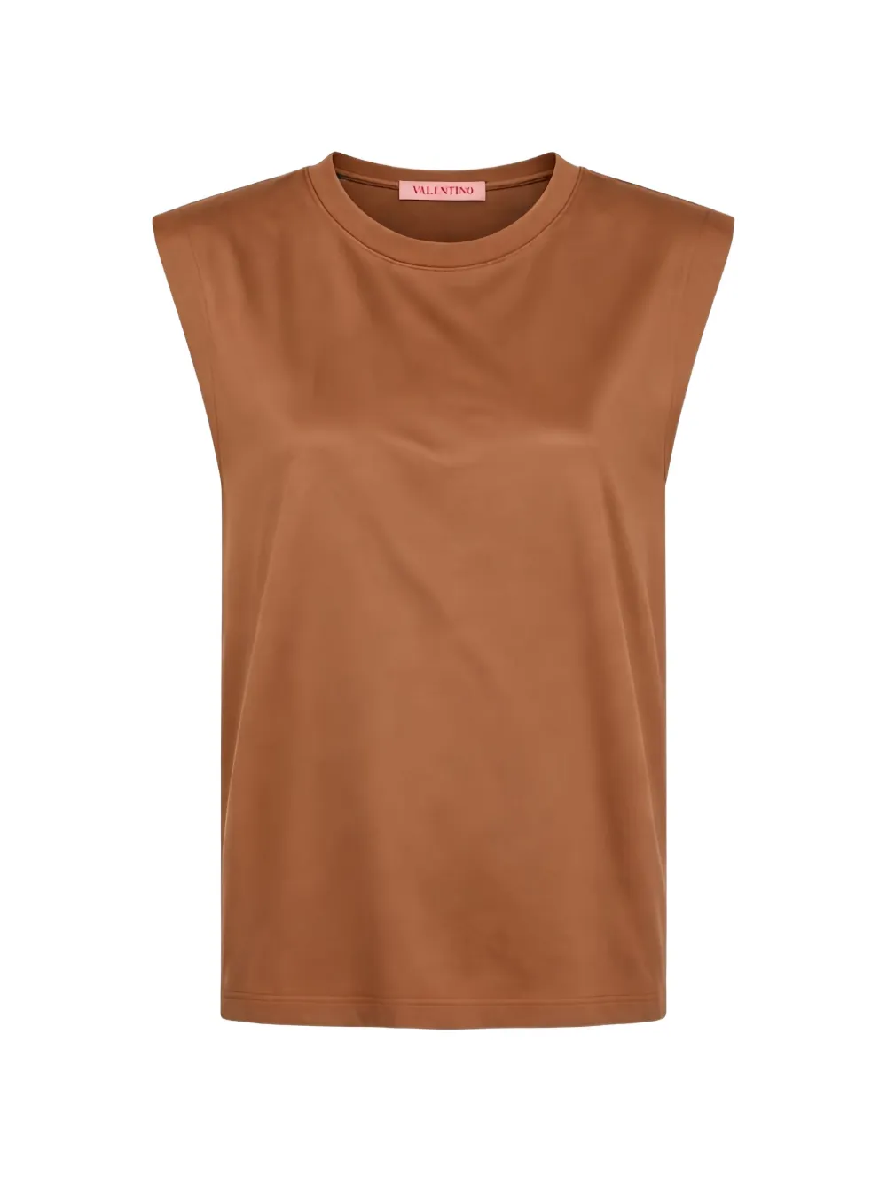 Valentino Padded-shoulder Tank Top In Brown
