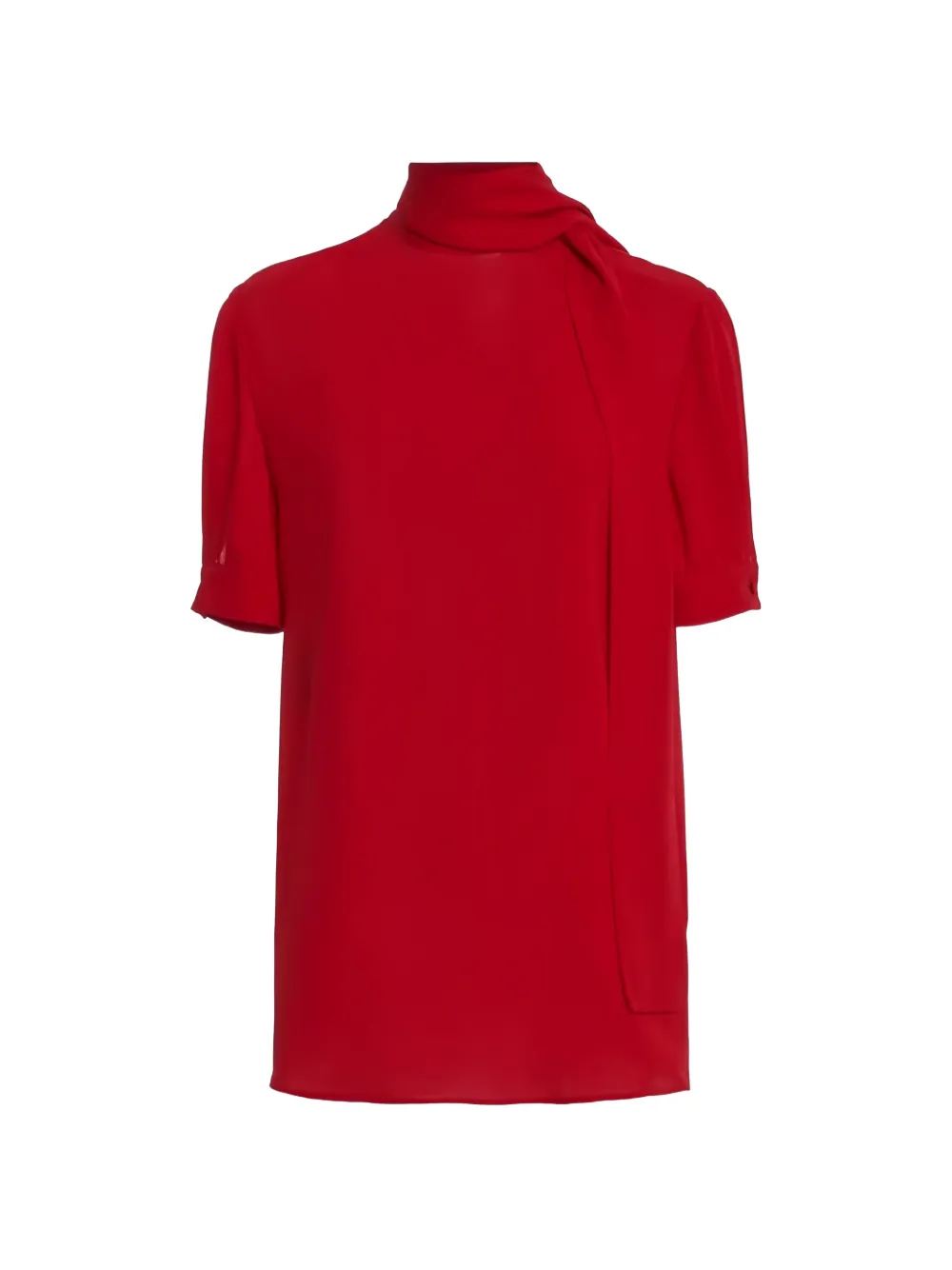 Valentino Garavani blouse en georgette de soie à détail de nœud - Rouge Valentino Garavani blouse en georgette de soie à détail de nœud - Rouge