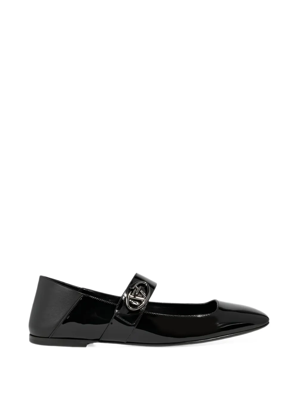 Valentino Garavani Vlogo Locker Square-toe Ballet Flats In Black