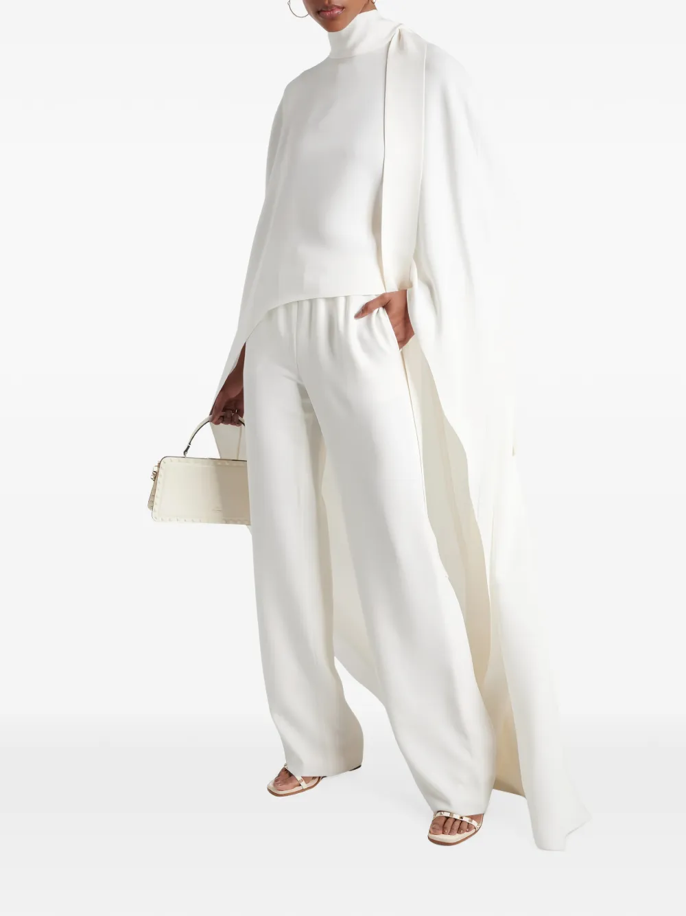 Valentino Garavani Elastische zijden broek Wit