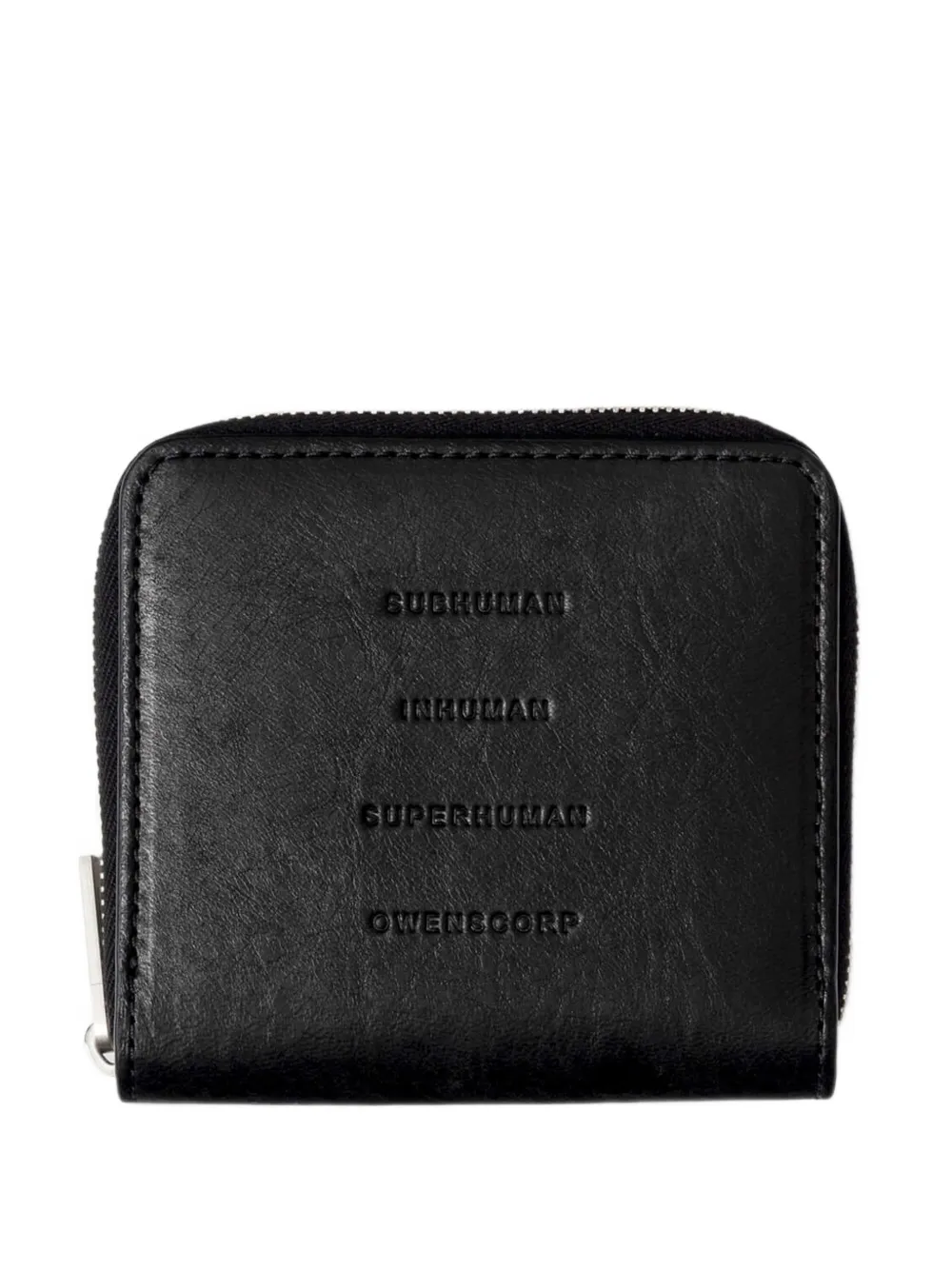 Rick Owens Zipped Wallet In Black Tumbled Lamb