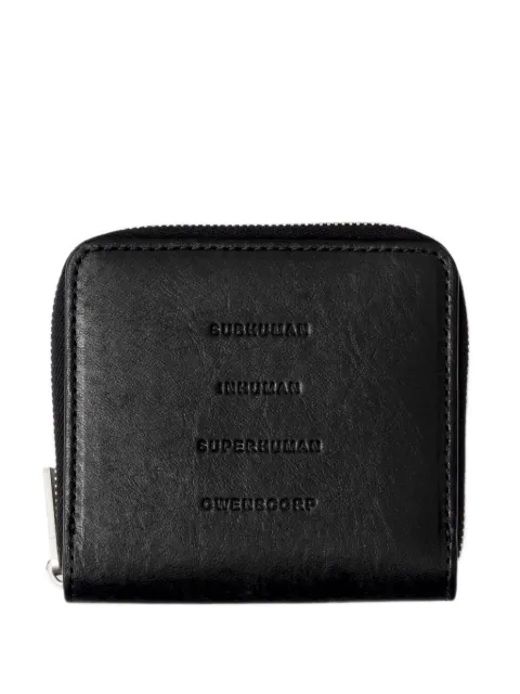 Rick Owens zipped wallet in black tumbled lamb